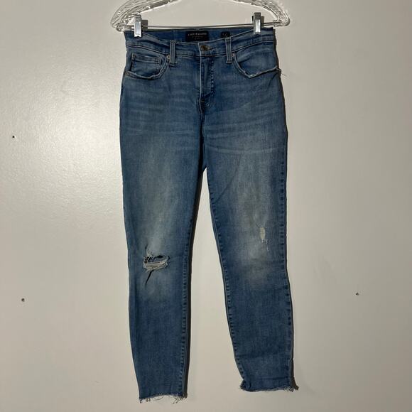Lucky Brand Mid Rise Super Skinny Ava Distressed Blue Jeans Women’s Size 6 - Picture 1 of 7